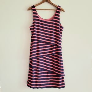 LOFT asymmetrical striped/tiered dress